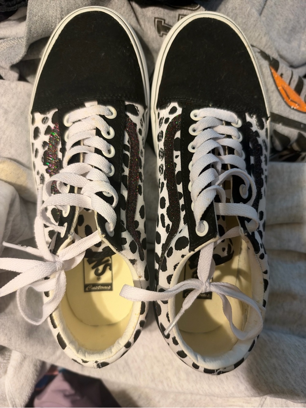 Vans Classic Low-Top Sneaker in Black & White Dalmatian Print